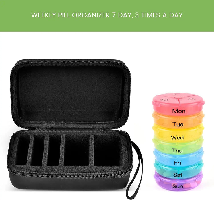 Large 3X Daily Pill Organizer 7 Day Travel Case