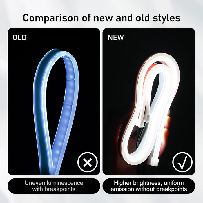 2X Super Bright Led Drl Car Daytime Running Light 12V Flexible Waterproof Turn Signal Yellow Neon Lamp