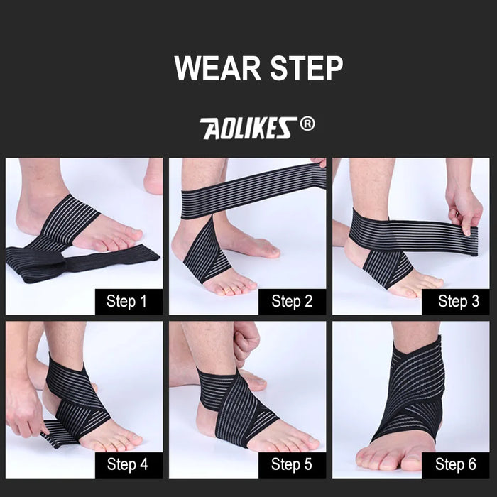 Pro Sports Ankle Support Wrap Elastic Bandage For Gym Protection