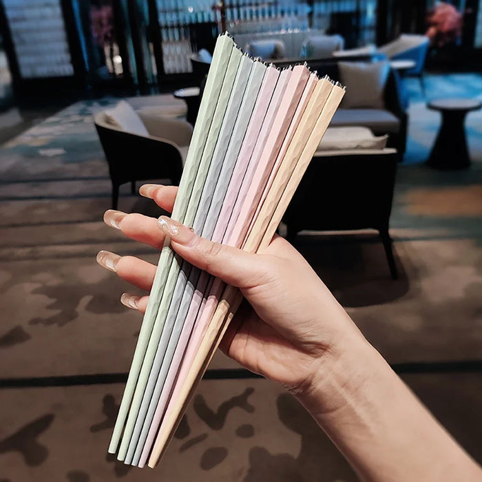 5 Pairs Reusable Chopsticks Set For Sushi And Korean Cuisine