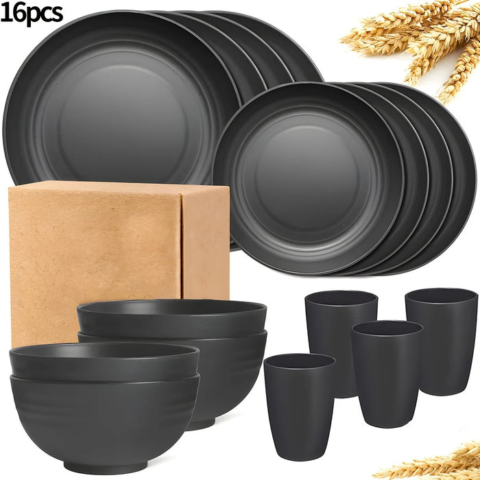 16 / 32 Piece Tableware Set For Family Camping And Picnics