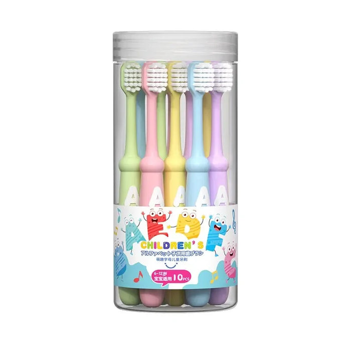 10 Pcs Soft Bristle Toothbrush For Kids 3-12 Yrs