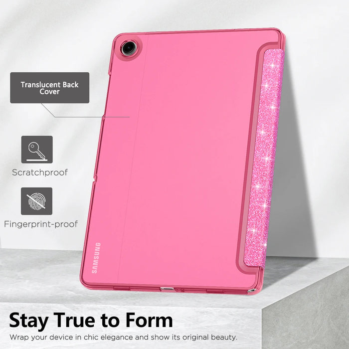 For Galaxy Tab A9+ 11 Inch 2023 Slim Stand Protective Smart Case With Hard Pc Translucent Back Shell
