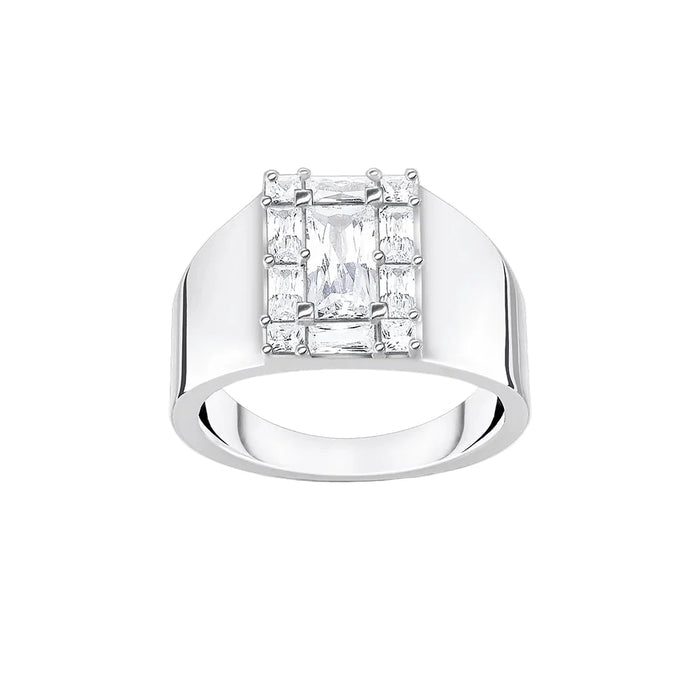 925 Sterling Silver Princess Cut Cocktail Ring For Women