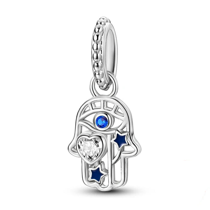925 Sterling Silver Palm Eye Pendant Fits Bracelets & Necklaces Women Gift