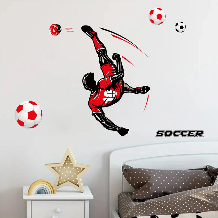 Watercolour Football Shooting Wall Stickers For Kids Room Decor