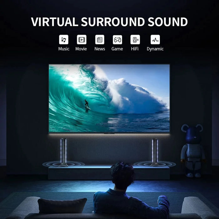 25In Soundbar For Tv Home Theater Dual Subwoofers 4 Speakers 3D Stereo Bluetooth Foldable Split Wireless