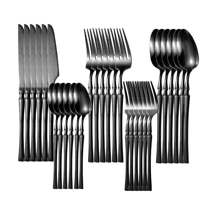 30 Piece Rust Resistant Flatware Set For Restaurants Parties Weddings