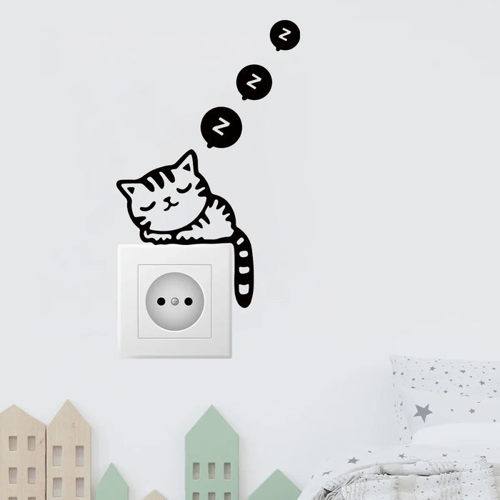 Adorable Cat Switch Sticker For Room Decor