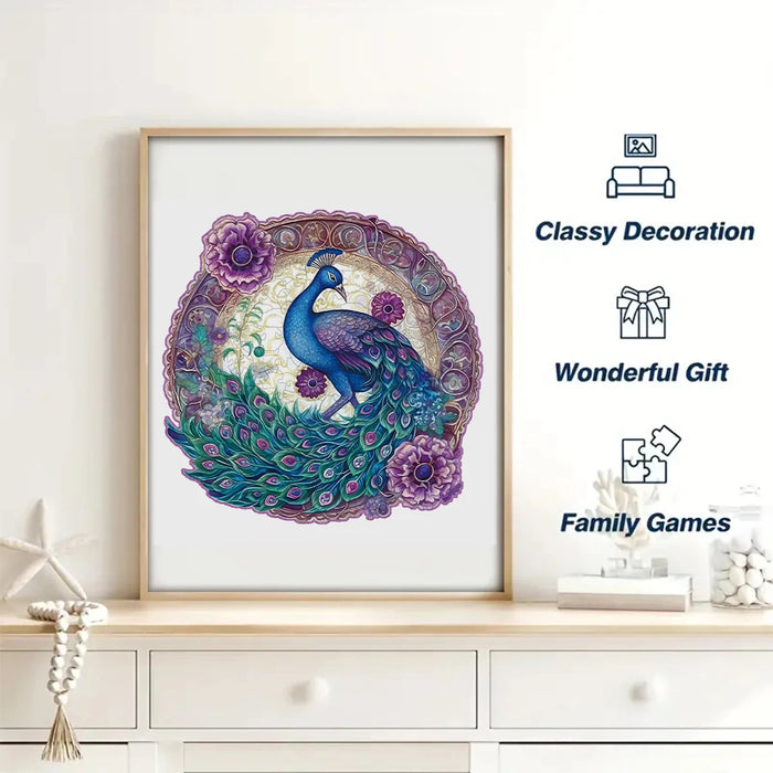 Handcrafted Purple Peacock Puzzle