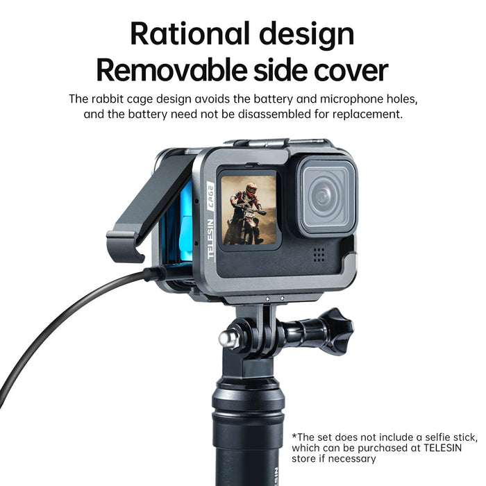 Aluminum Frame Case For Gopro Action Cameras Cold Shoe Mount