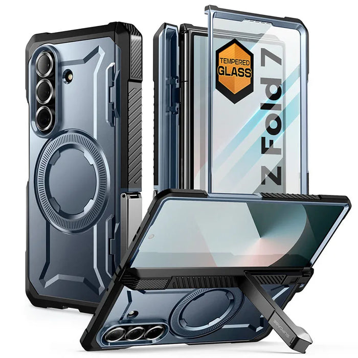 For Samsung Galaxy Z Fold 7 Ub Grip Anti-Scratch Heavy Duty Rugged Magnetic Phone Case With Screen Protector
