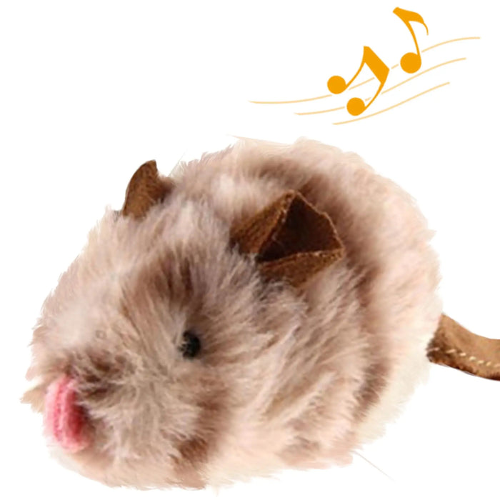 Interactive Cat Feather Toy With Sounds Brown Bird Hedgehog Mouse
