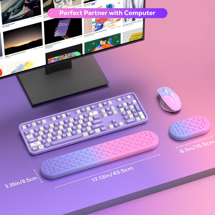 Ergonomic Wrist Rest For Computer Keyboard And Mouse With Soft Memory Foam