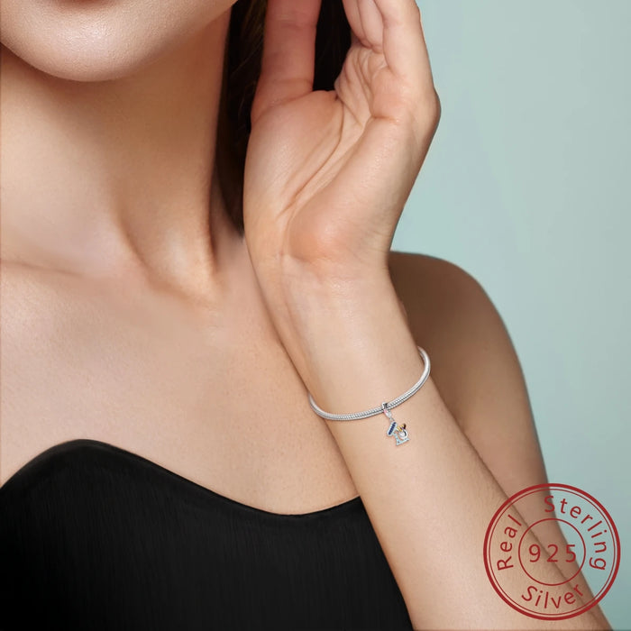 925 Sterling Silver Player Pendant For Women Diy Gift