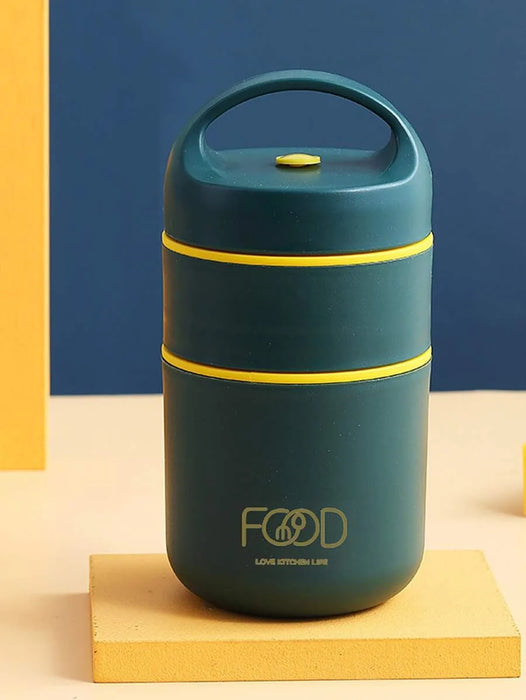 Insulated Stainless Steel Lunch Box Set With Porridge Cup Perfect For Students And Christmas Gifts