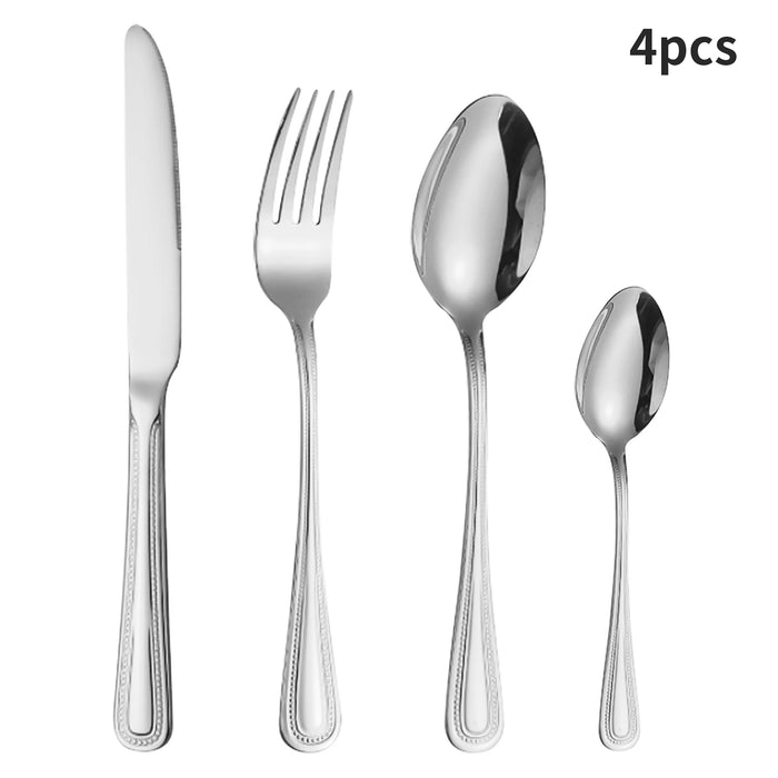 4 / 6 / 16 / 24 Piece Stainless Steel Silver Cutlery Set