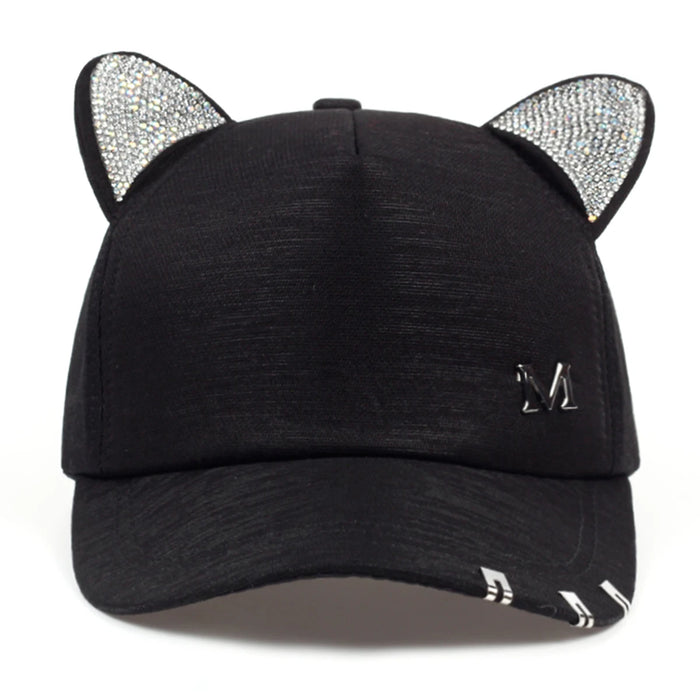Adjustable Unisex Cat Ears Baseball Cap Spring / Autumn Sun Hat