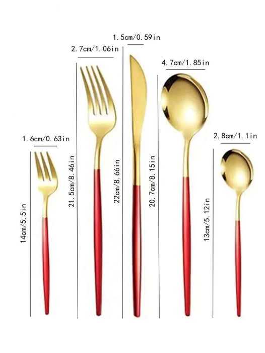 30 Piece Stainless Steel Christmas Tableware Set