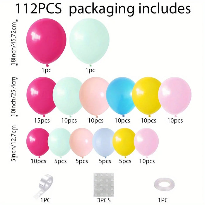 112Pcs Flower Balloon Garland Set-Suitable For Birthday Parties Anniversary Celebrations Theme Events And Other Scene Decoration