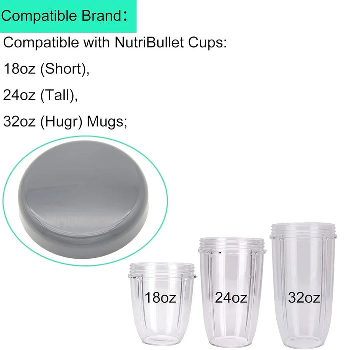 4 Pack Cup Lids Replacement For Nutribullet 600W 900W Replacement Stay Fresh Resealable Accessory Parts W / Gasket