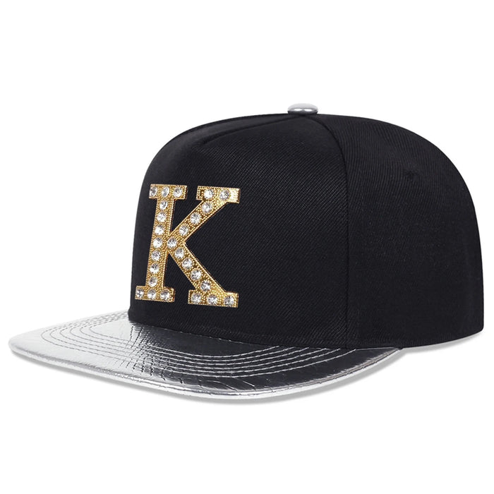 Adjustable Unisex K Letter Drill Baseball Cap Spring / Autumn