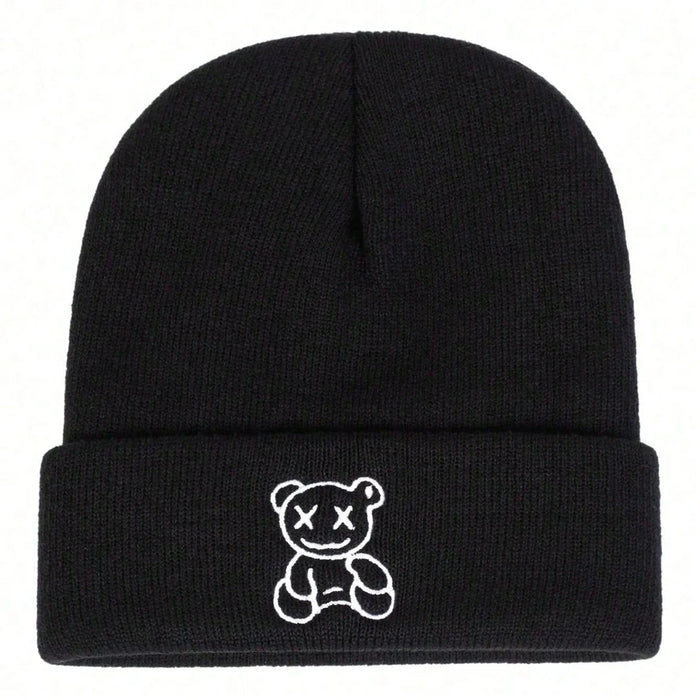 Cozy Little Bear Embroidered Beanie For Men & Women Autumn / Winter Knit Hat