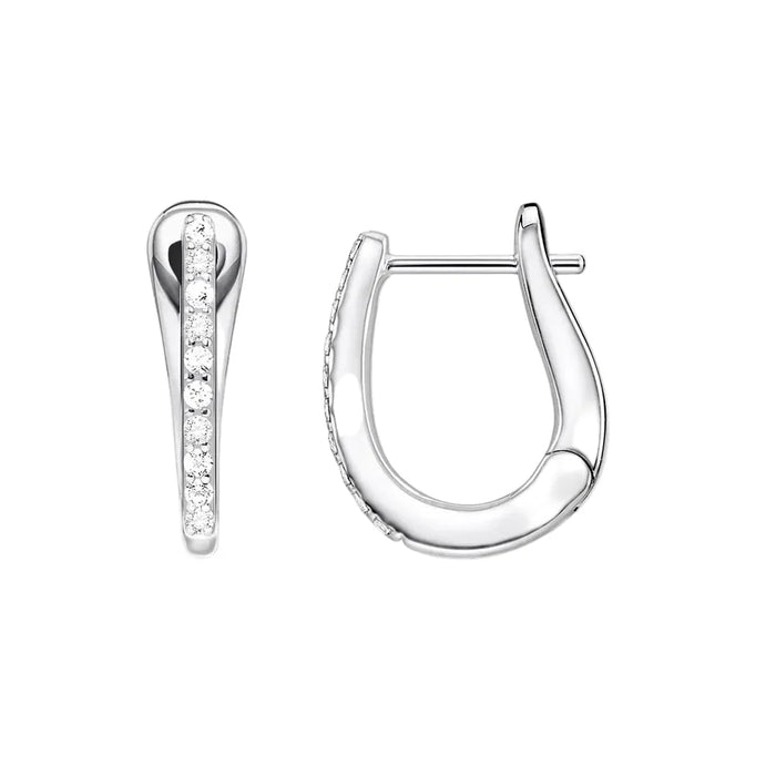 925 Sterling Silver En Vogue Creole Hoop Earrings Classic Rose Design