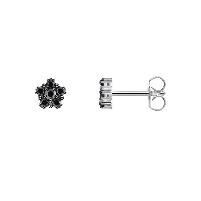 925 Sterling Silver Stylish Pentagonal Flower Stud Earrings