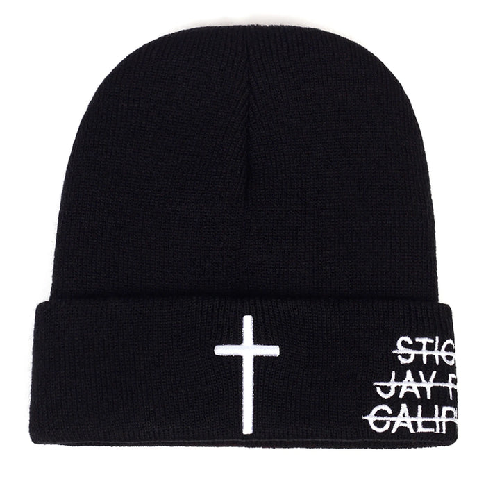 Embroidered Unisex Beanie For Autumn / Winter Hip Hop Cap For Women / Men