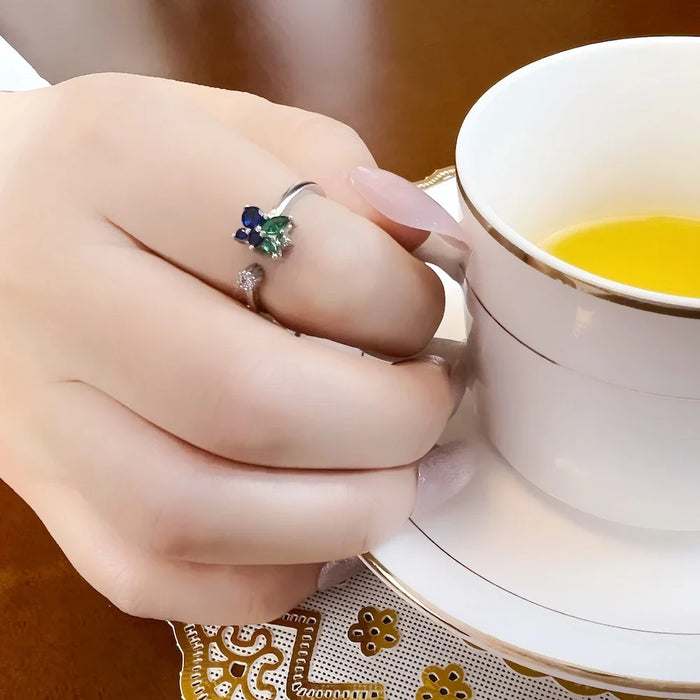 925 Sterling Silver Blueberry Ring Europe Style Fine Jewelry For Women