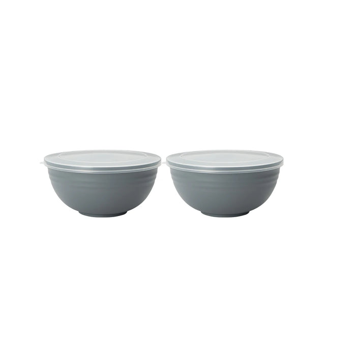 2 / 4 / 6 Piece Reusable Gray Plastic Bowls With Lids