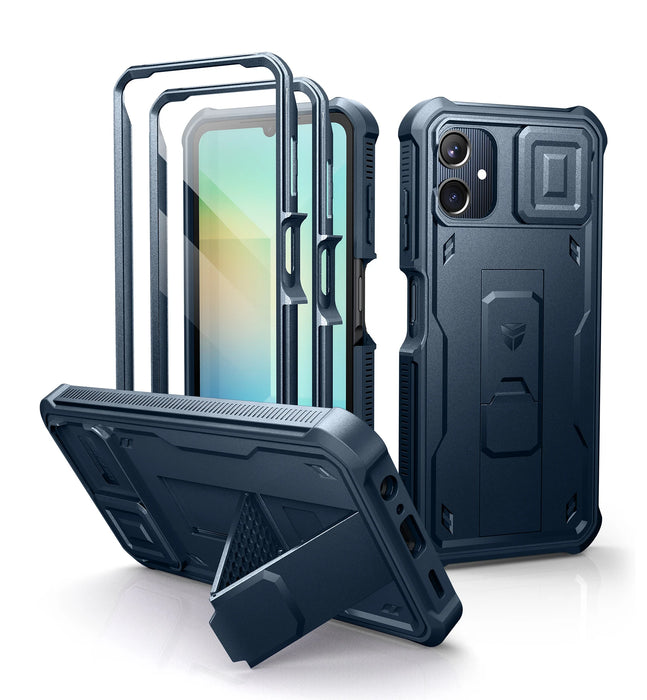 For Samsung Galaxy A06 6.7 Inch Heavy Duty Military Grade Shockproof Phone Case With Screen Protector Camera Case Kickstand