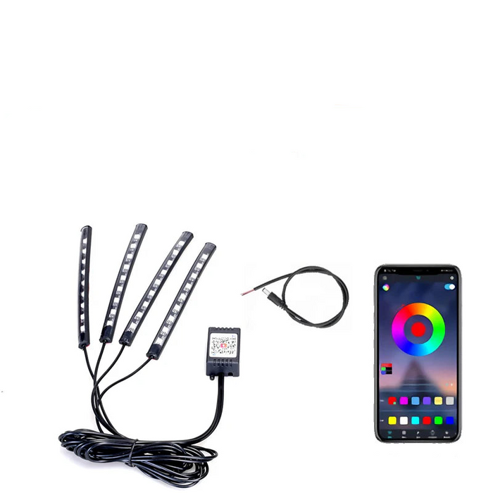 12V Led Motorcycle Atmosphere Foot Light Remote Control Waterproof