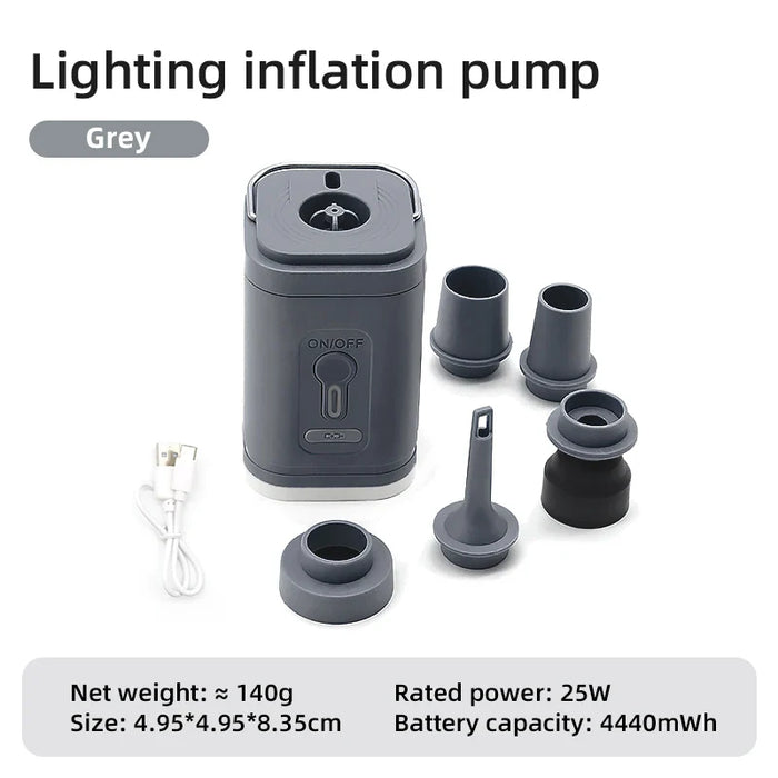 Portable 3 In 1 Air Pump With Lights For Camping
