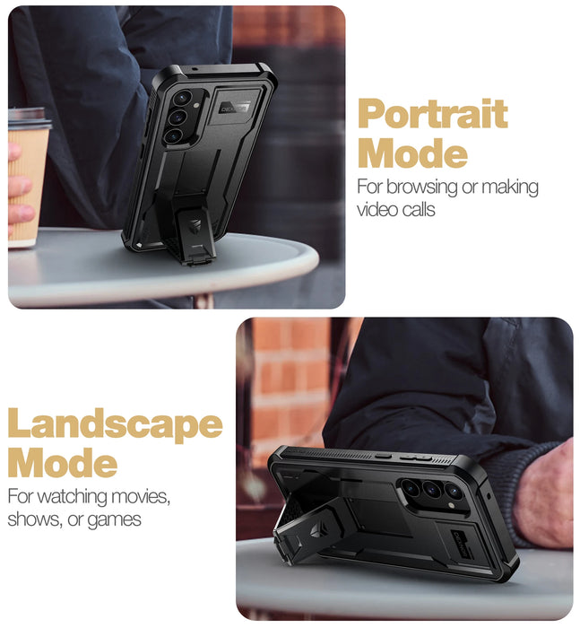 For Samsung Galaxy S23 Fe 360 Full Body Bumper Military Grade Armor Shockproof Shell Case Bracket With Built In Screen Protector