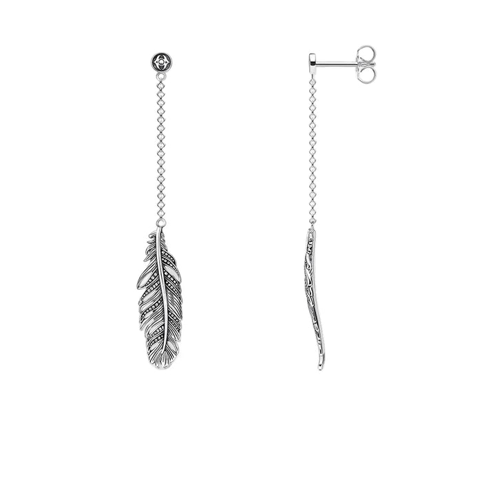 925 Sterling Silver Boho Feather Earrings Jewelry