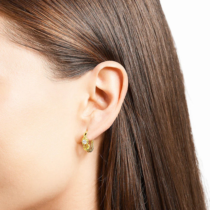 925 Sterling Silver Gold Plated Seafaring Knot Hoop Earrings Bohemian Women Jewelry