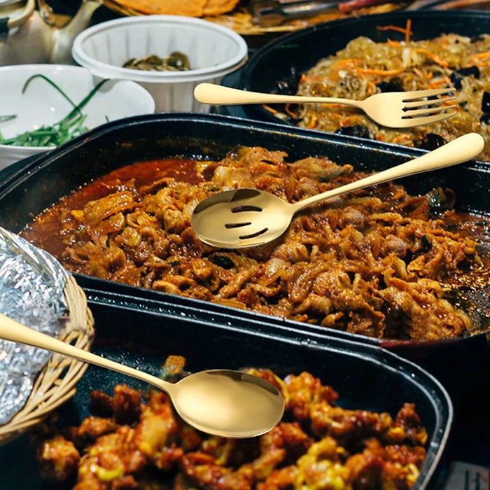 5 / 6 Piece Stainless Steel Serving Spoon Set For Family Dinners