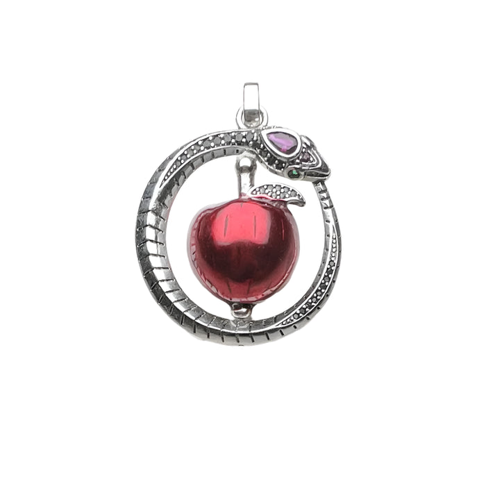 925 Sterling Silver Bohemia Apple Pendant With Snake Fine Jewelry Gift For Women