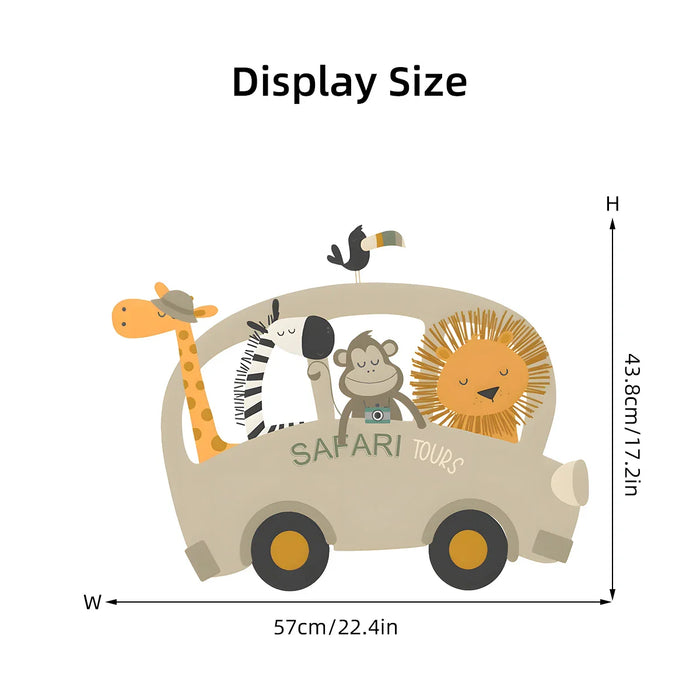 Adorable Giraffe & Lion Cartoon Wall Sticker Kids Room Decor