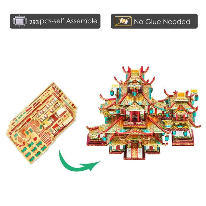 Adult Diy 3D Metal Puzzle Kit Red Garden Model Best Gift For Teens