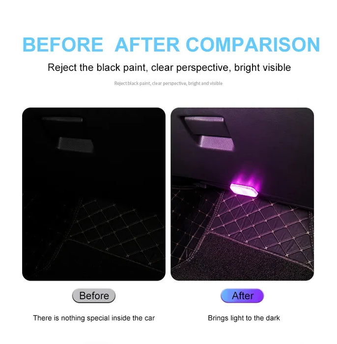Mini Wireless Usb Car Interior Led Light Roof Door Trunk Storage Box Touch Control