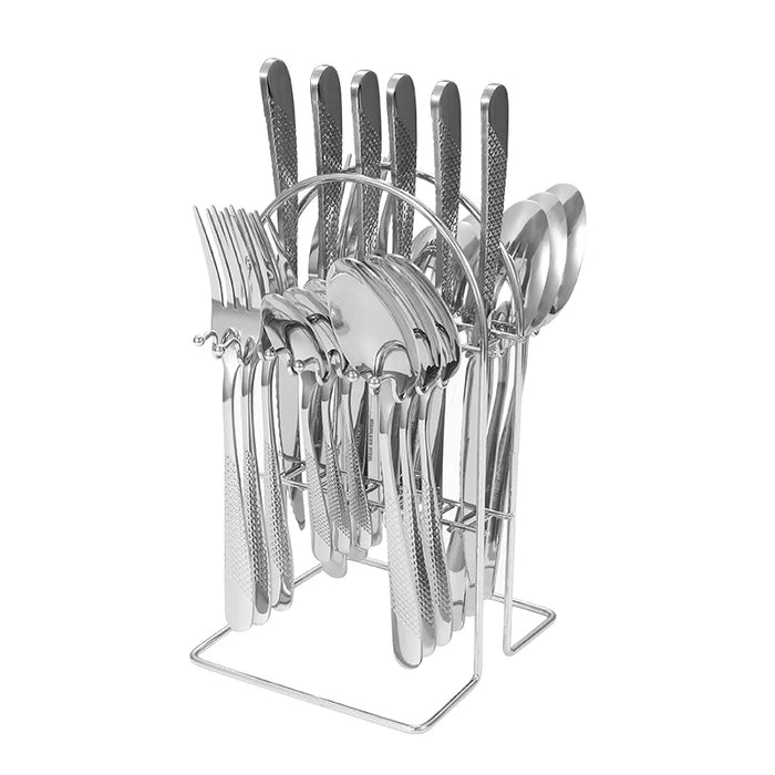 24 Piece Stainless Steel Tableware Set With Star Design