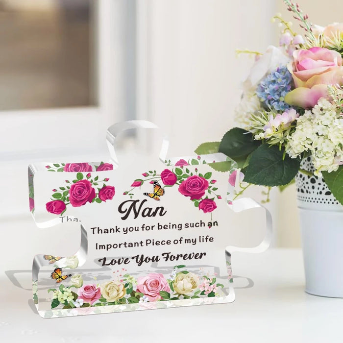 Grandson / Granddaughter Nan Acrylic Block Puzzle Perfect Gift!