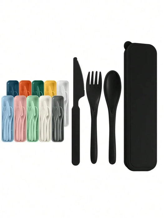 Reusable Cutlery Set For School Outdoor Camping Office 1 Piece Plastic Knife Fork & Spoon
