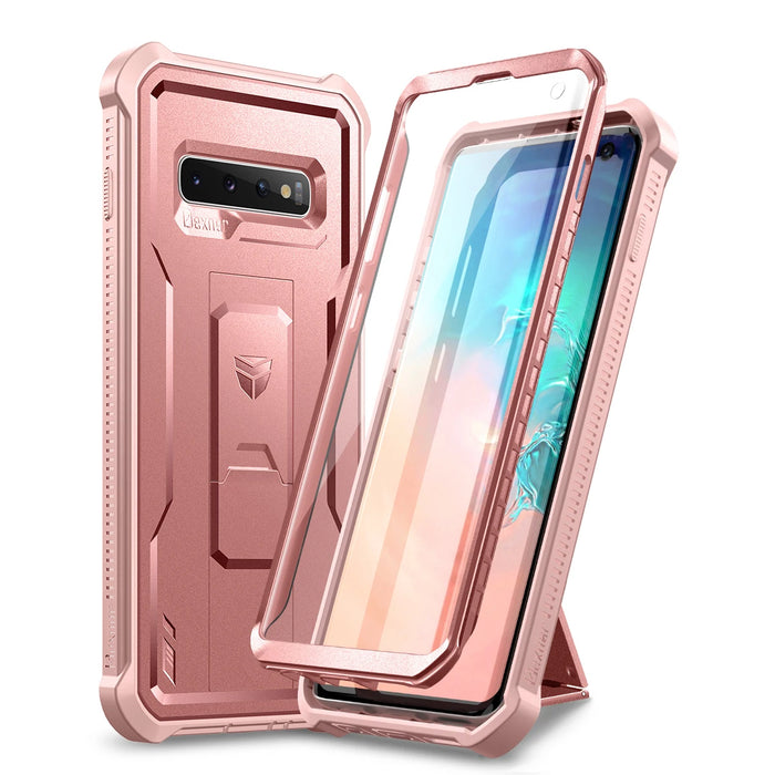 For Samsung Galaxy S10 Case Full Body Bumper Military Grade Armor Shockproof Kickstand Shell Case With Built In Screen Protector
