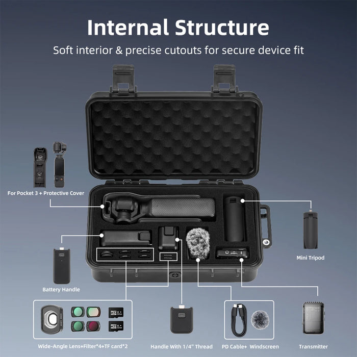 Hard Carrying Case For Dji Osmo Pocket 3 Storage Box Explosion Proof Protective Case Portable Waterproof Box Shell For Pocket 3