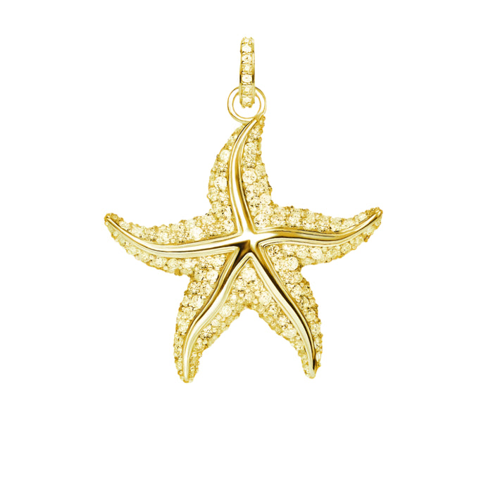 925 Sterling Silver Romantic Golden Oceanstar Spring Pendant Deep Sea Gift For Her