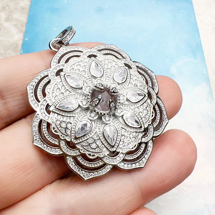 925 Sterling Silver Real Lotus Flower Pendant Romantic Gift For Women